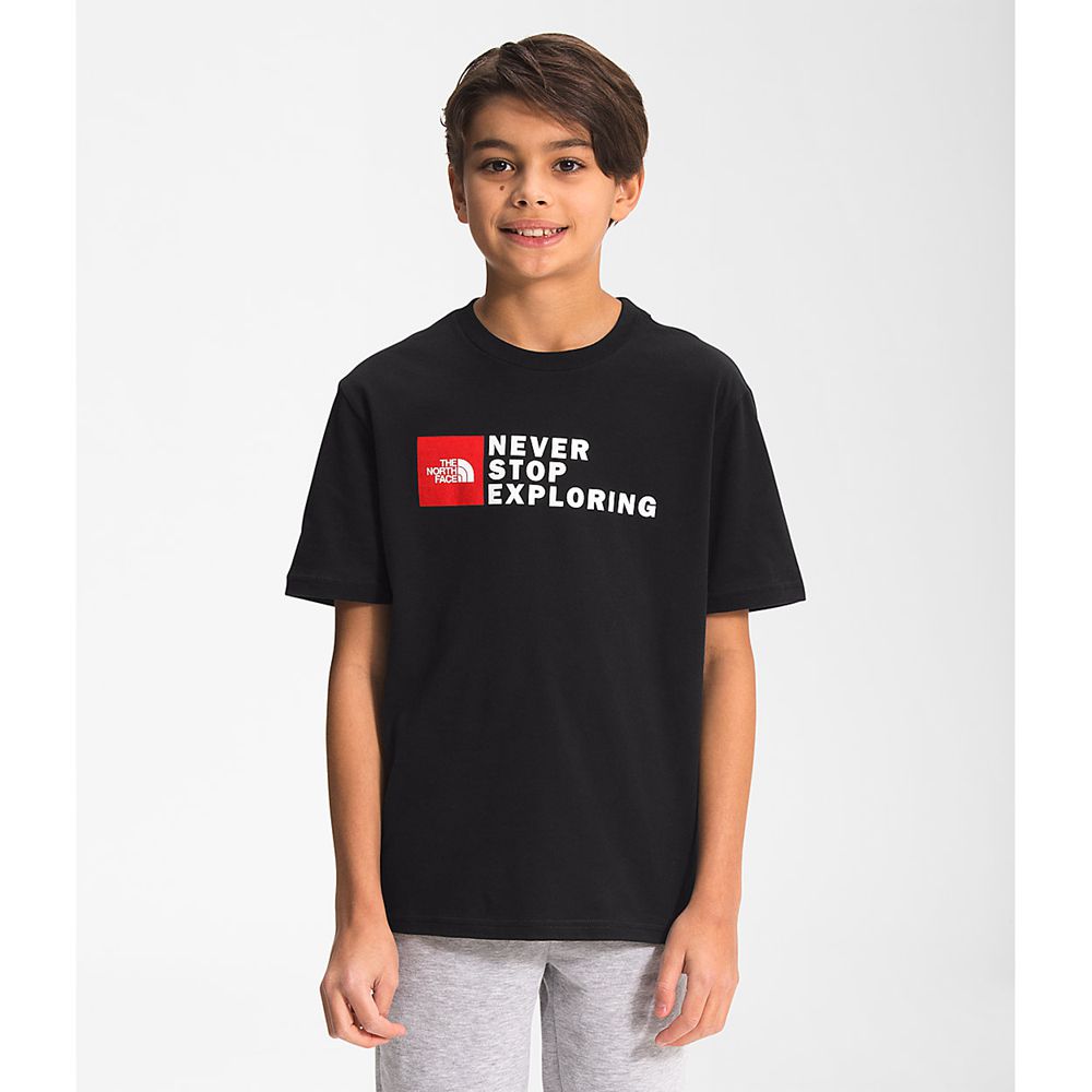 The North Face T-Shirts Boys Australia - The North Face Short-Sleeve Graphic Black / White / Red (YN